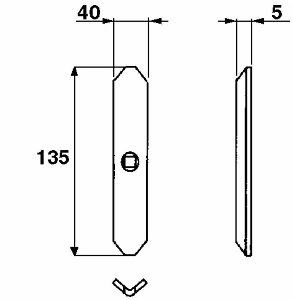 Vomere reversibile 40x6x135 per molla gare - Ama