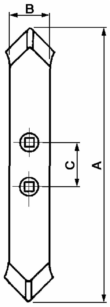 Vomere reversibile 55x15x360 interasse 45-75mm per molla chisel e molla quadra - Ama