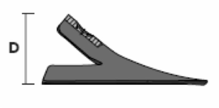 Vomerina di ricambio per il coltivatore dimensioni 210x280mm 2 fori Ø 12mm - Ama