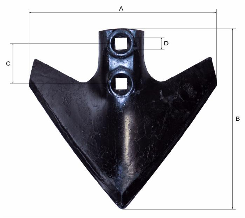 Vomerina triangolare Ama di tipo Adige per molle quadre da 250x190mm - Ama