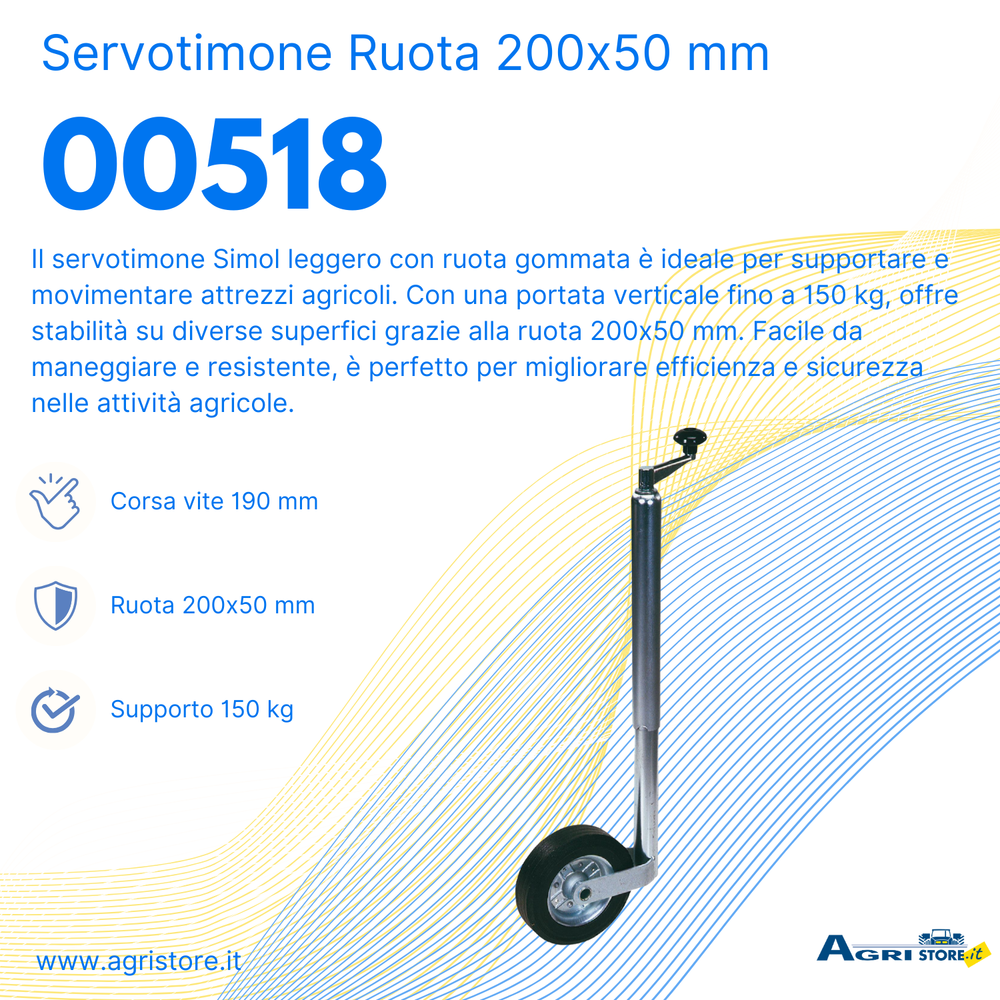 Servotimone leggero a ruota Simol portata 150kg - Simol