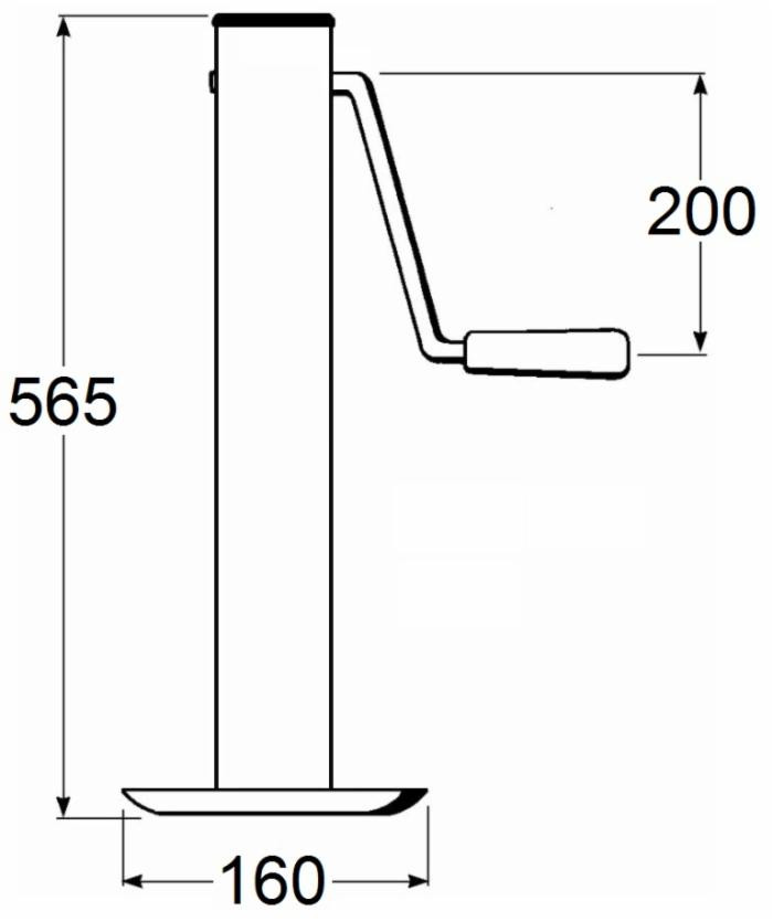 Servotimone con manovella laterale 60x565mm portata 800kg - Ama