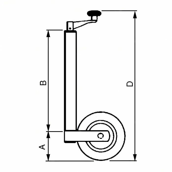 Servotimone leggero Simol con ruota d'appoggio da 200x50mm e portata 150kg - Simol