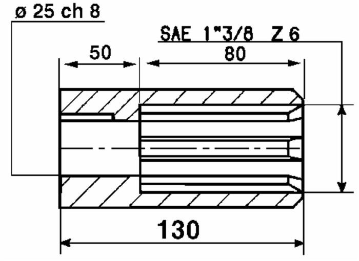 Bussola di riduzione per motori orbitali con profilo SAE 1 3/8" 13cm - Ama