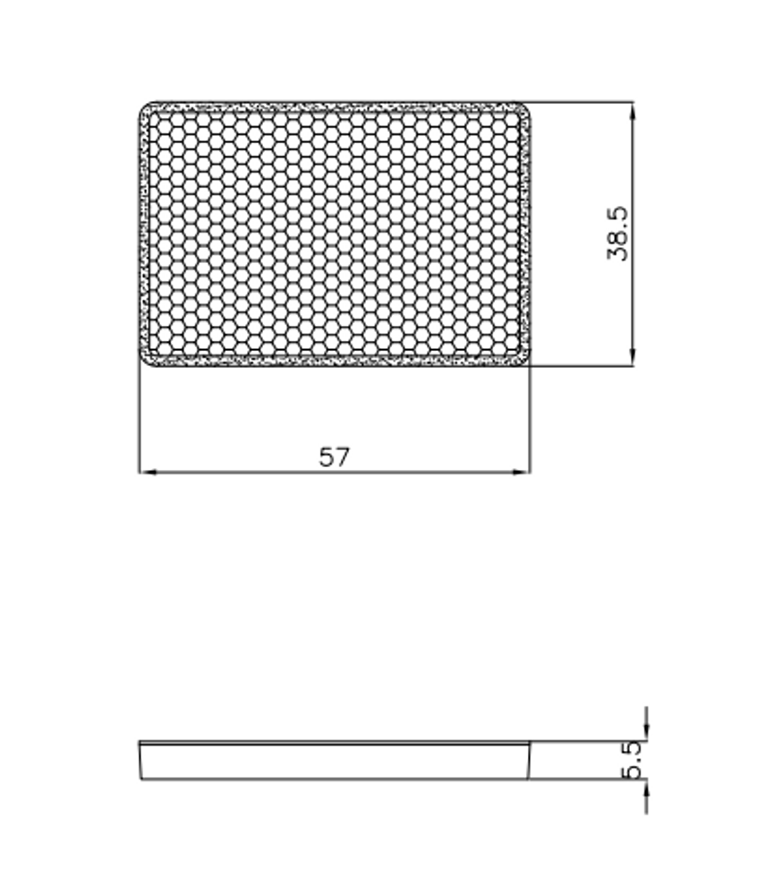 Catarifrangente adesivo bianco 57x39mm - Ama