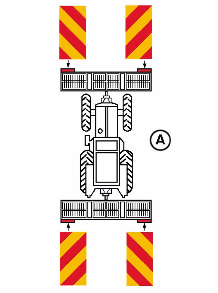 Kit 2 pannelli per segnalazione attrezzature e convogli agricoli - Ama