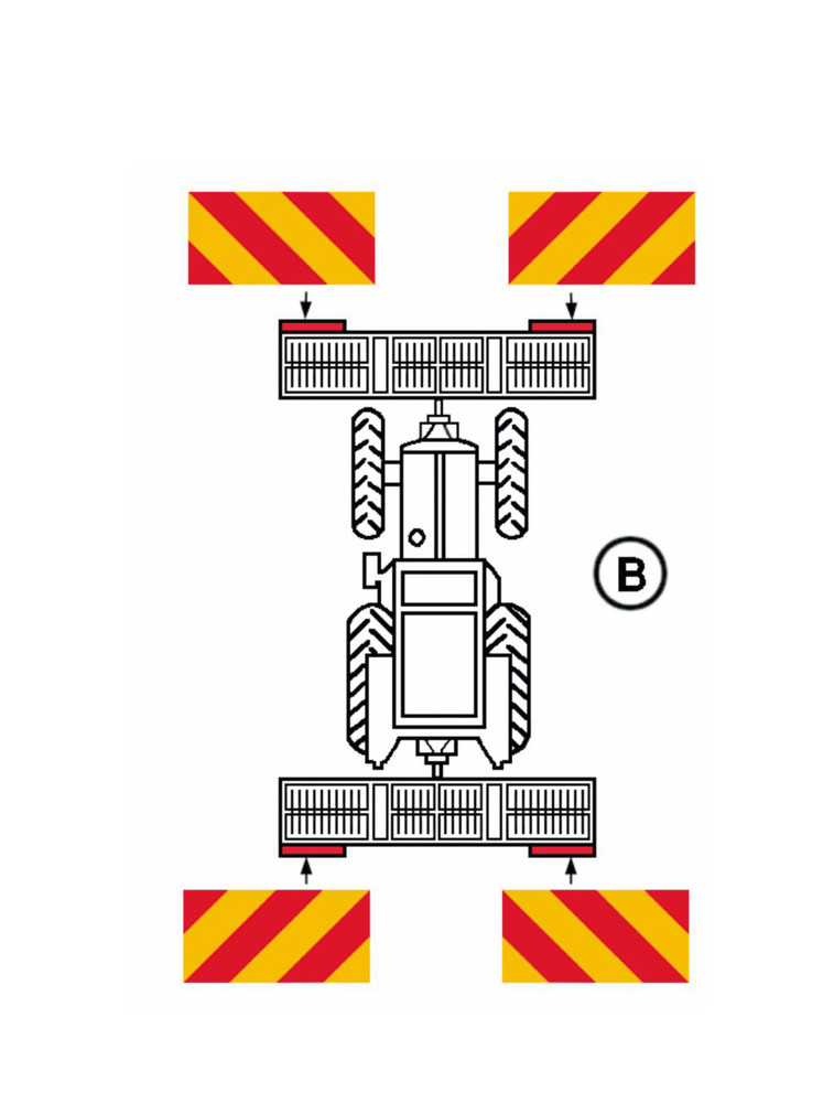 Kit 2 pannelli per segnalazione attrezzature e convogli agricoli - Ama