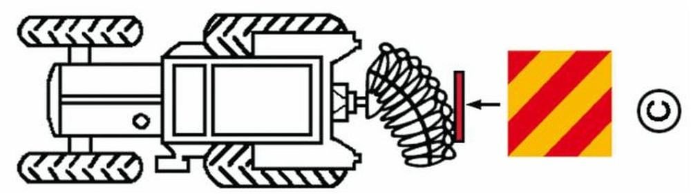 Pannello retroriflettente segnalatore attrezzature agricole 423x423mm - Ama