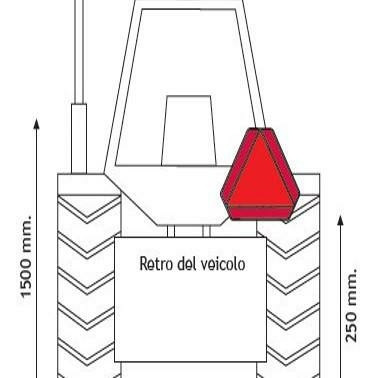 Triangolo in alluminio Ama per veicoli agricoli lenti 365x365x1,5 mm - Ama