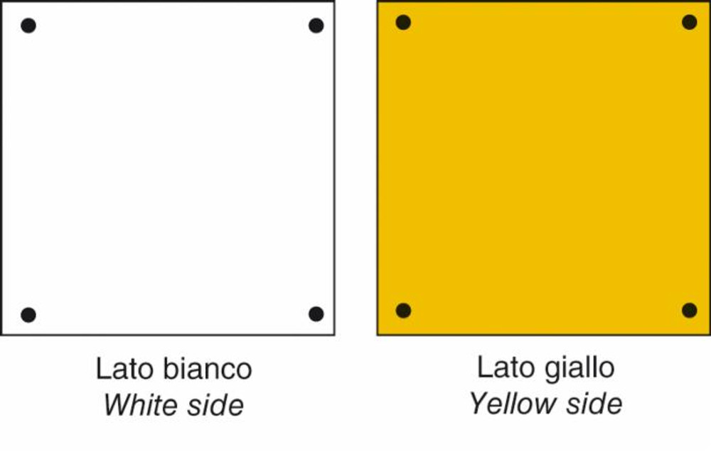Targa ripetitrice provvisoria bianca/gialla per rimorchi agricoli - Ama