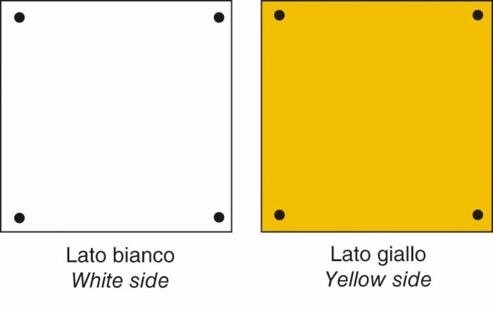 Targa ripetitrice provvisoria bianca/gialla per rimorchi agricoli - Ama