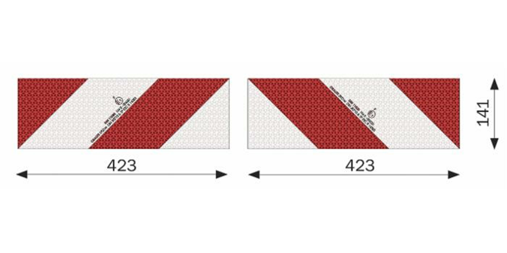 Kit 2 pannelli adesivi omologati per segnalazione su strada 423x141mm - Ama Kit 2 pannelli adesivi omologati per segnalazione su strada 423x141mm - Ama