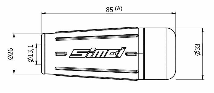 Impugnatura per servotimoni Ø 13mm e lunghezza 85mm - Simol