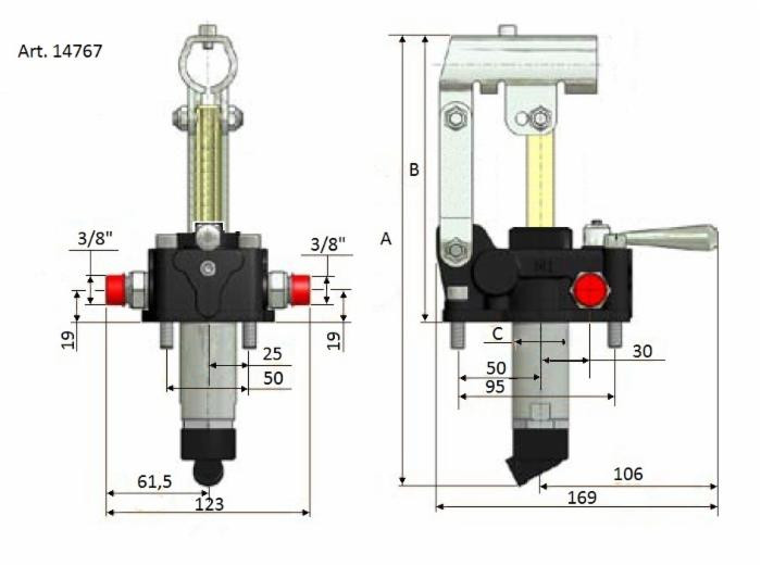 Pompa a mano doppio effetto 25cc senza serbatoio - Ama Refluid