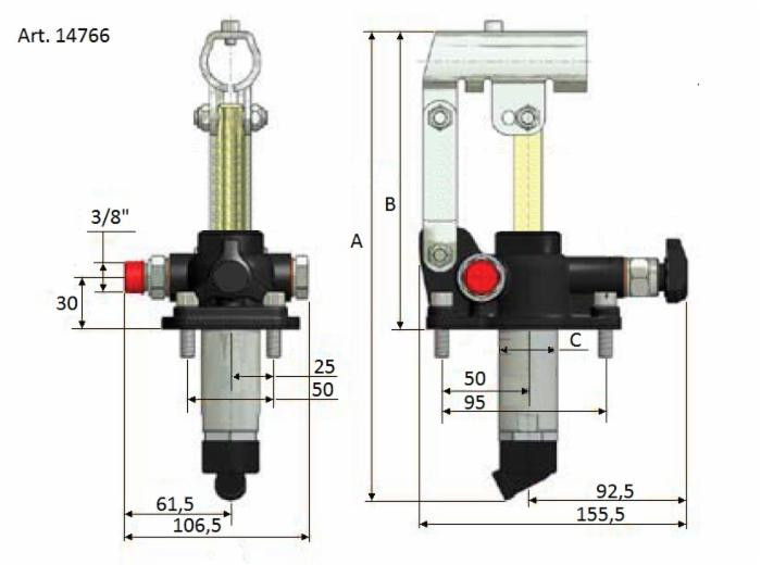 Pompa a mano semplice effetto 25cc senza serbatoio - Ama Refluid