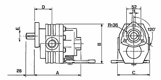 Pompa ad ingranaggi con distributore 60cc sinistra - Ama Refluid