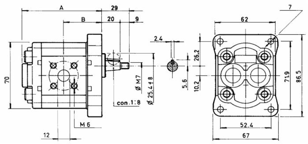 Pompa ad ingranaggi gruppo 1 da 5,7cc sinistra "modello standard" - Ama Refluid