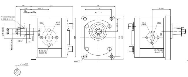 Pompa ad ingranaggi gruppo 2 da 11,4cc rotazione sinistra - Ama Refluid