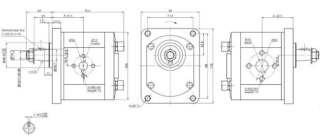 Pompa ad ingranaggi gruppo 2 da 15cc destra "modello standard" tipo plessey c31/33 - Ama Refluid