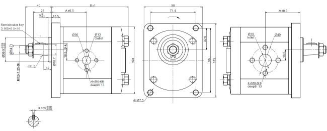 Pompa ad ingranaggi gruppo 2 da 19cc destra "modello standard" tipo plessey c42 - Ama Refluid