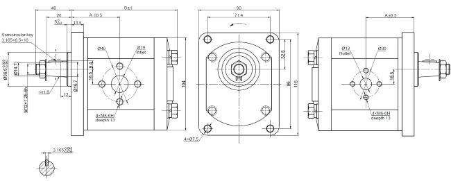 Pompa ad ingranaggi gruppo 2 da 19cc rotazione sinistra - Ama Refluid