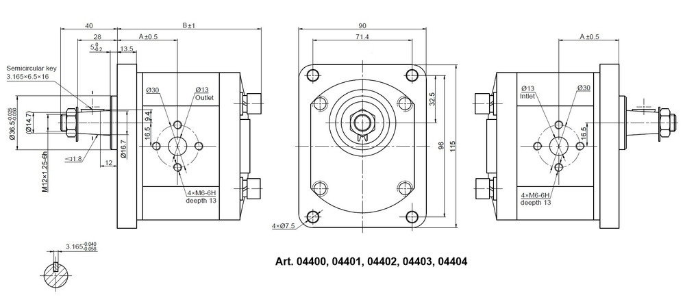 Pompa ad ingranaggi gruppo 2 da 4,5cc destra "modello standard" tipo plessey c10 - Ama Refluid