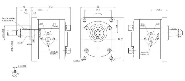 Pompa ad ingranaggi gruppo 2 da 6,3cc destra "modello standard" tipo plessey c14 - Ama Refluid