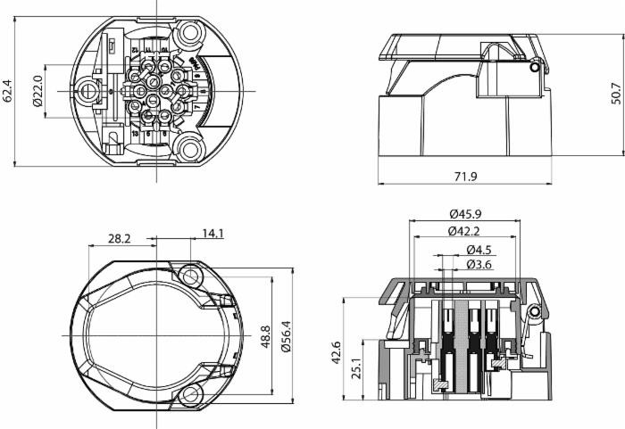 Presa 13 poli 12v - Ama