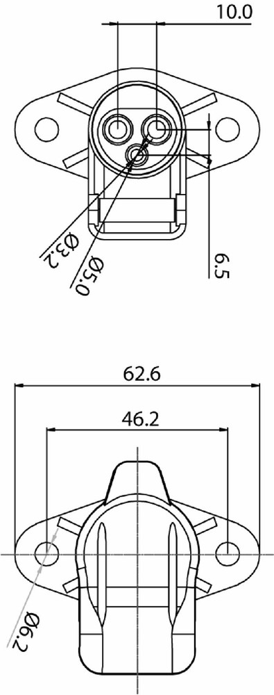 Presa 3 poli con coperchio protettivo - Ama