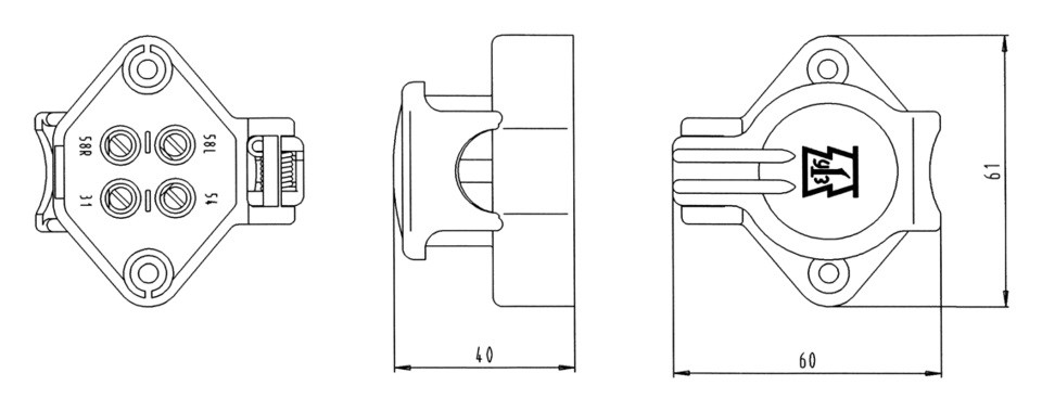 Presa 4 poli 6-24v - Ama
