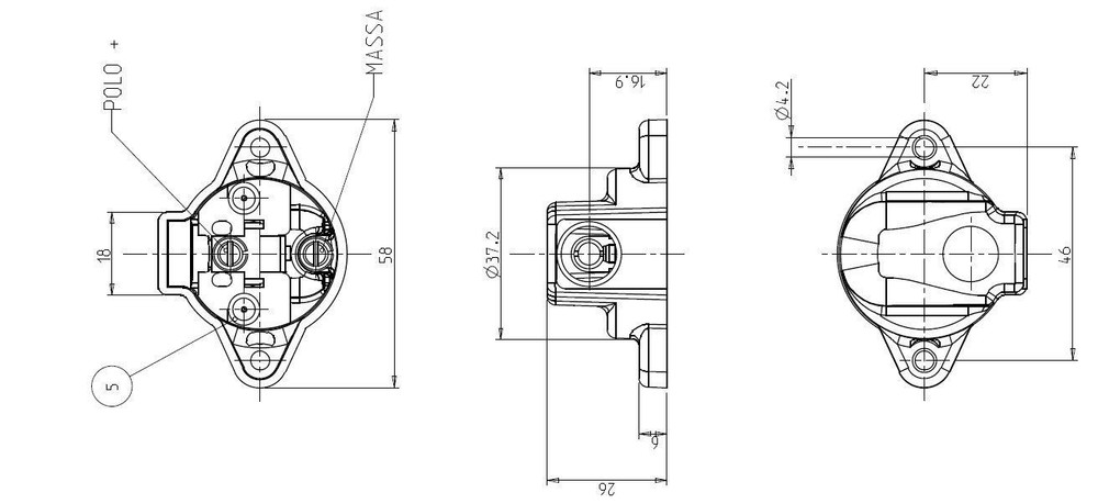 Presa a 2 poli 12/ 24V - Ama