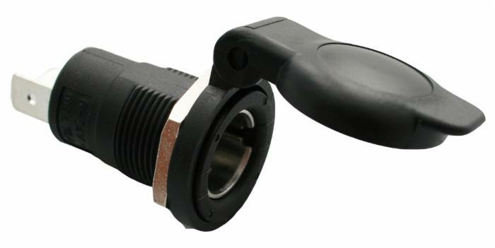 Presa bipolare ad incasso 6-24v con cappuccio - Ama