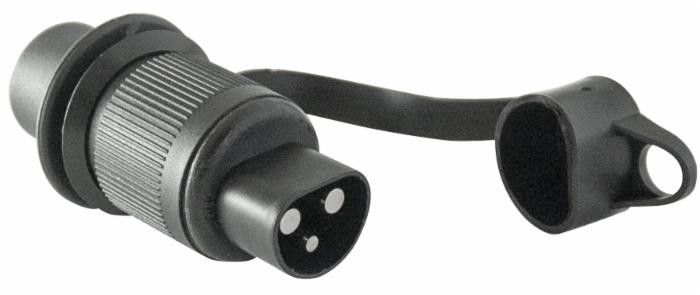 Spina 3 poli 12-24V con cappuccio - Ama