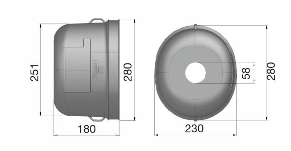 Controcuffia ovale media lunghezza 180mm 1 apertura - Ama Cardan