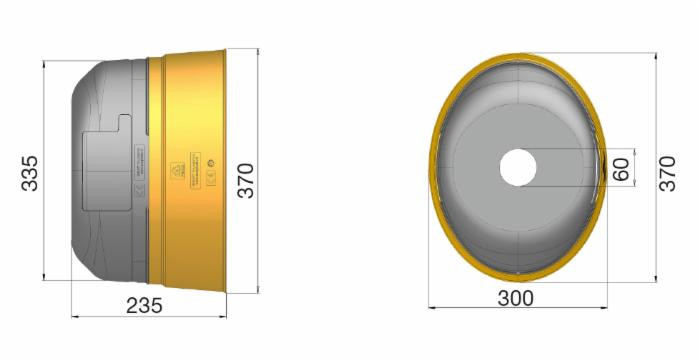 Controcuffia cardano ovale grande con fascia Ø 370x300mm - Ama Cardan