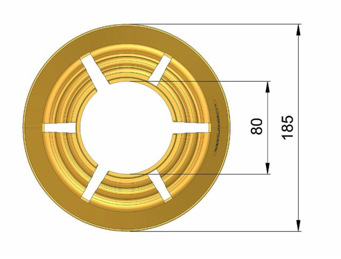 Calotta conica con attacco fascetta con Ø185 e lunghezza 164mm - Seat Plastic