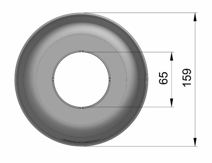 Controcuffia cilindrica con collare lunghezza 145,50mm - Seat Plastic