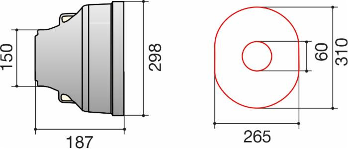 Controcuffia ovale lunghezza 187mm - Meccanoplast