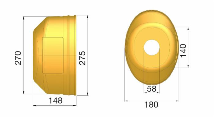 Controcuffia in plastica con 1 apertura - Seat Plastic