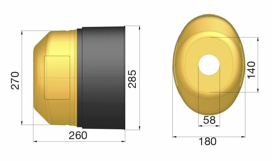 Controcuffia ovale - Seat Plastic
