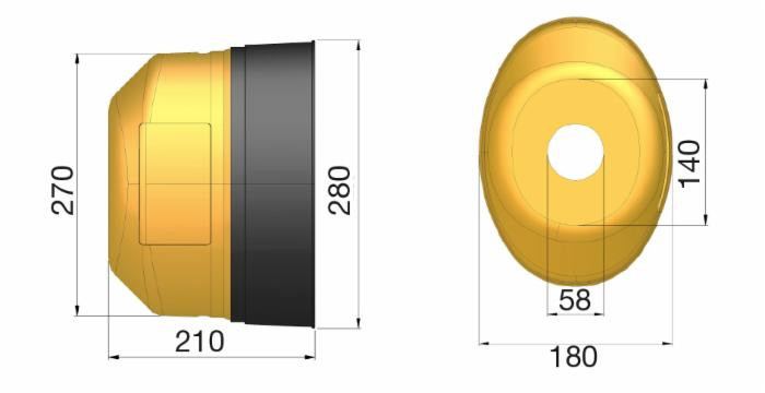 Controcuffia in plastica con 1 sportello Ø280 - Seat Plastic