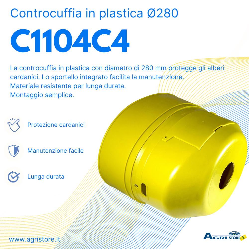 Controcuffia in plastica con 1 sportello Ø280 - Seat Plastic