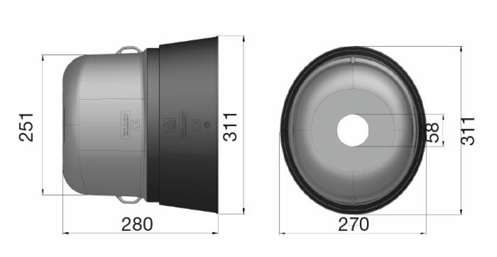 Controcuffia ovale media lunghezza 280mm - Seat Plastic