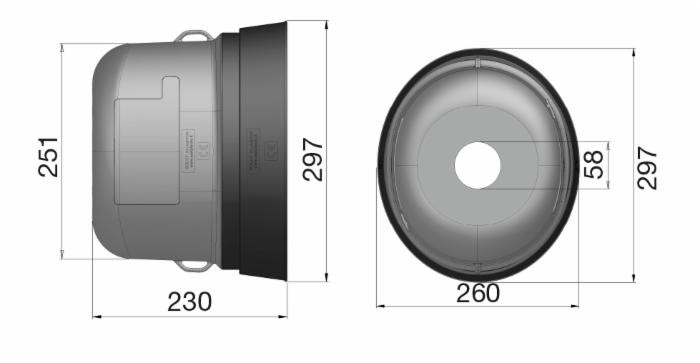 Controcuffia ovale media lunghezza 230mm,2 aperture - Seat Plastic
