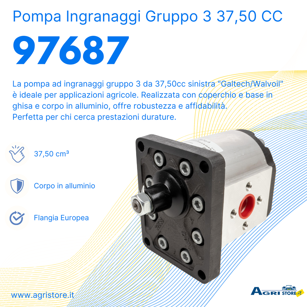 Pompa ad ingranaggi gruppo 3 37,50 CC sx - Ama Refluid
