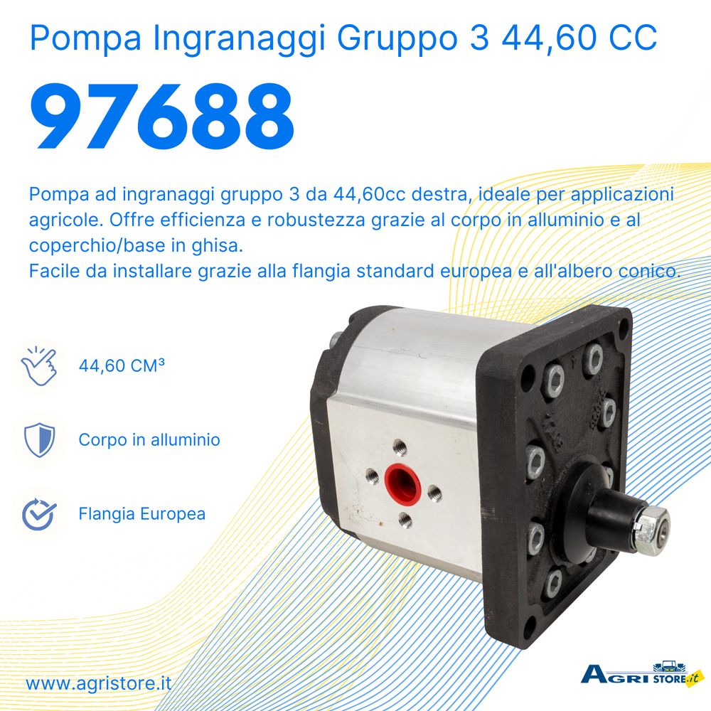 Pompa ad ingranaggi gruppo 3 44,60 CC dx - Ama Refluid