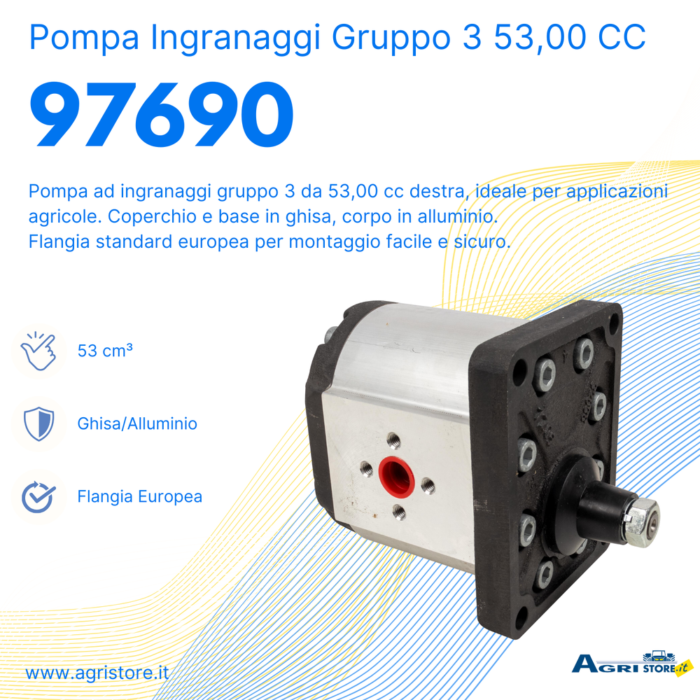Pompa ad ingranaggi gruppo 3 53,00 CC dx - Ama Refluid