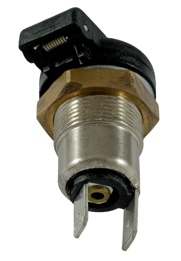 Presa bipolare 12-24V in metallo con cappuccio - Ama