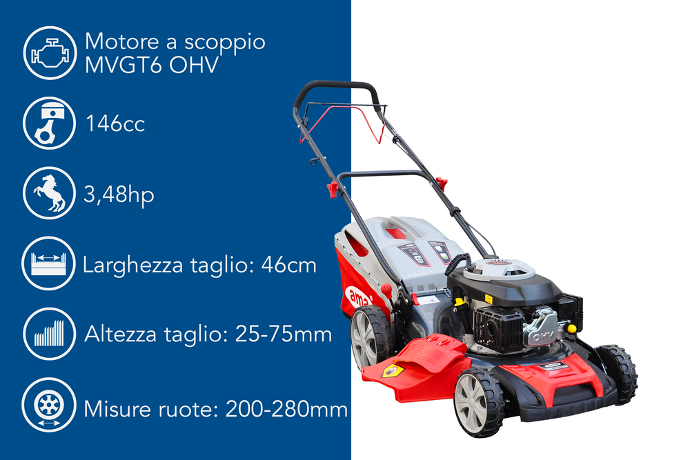 Rasaerba a trazione Ama NRT 465 da 146cc funzioni 4in1 - Ama