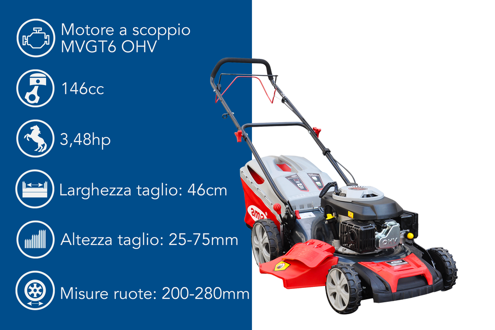 Rasaerba a trazione Ama NRT 465 da 146cc funzioni 4in1 - Ama